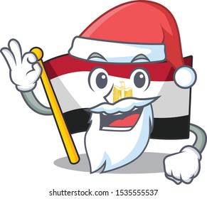 Santa flag egypt character isolated with cartoon