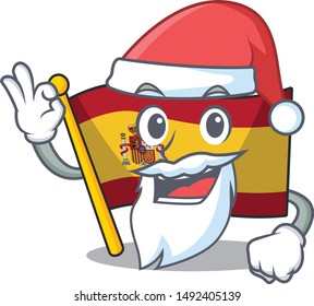 Santa flag spain with in the mascot shape