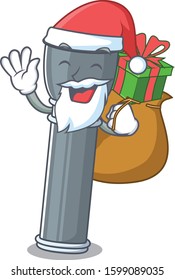 Santa flashlight Scroll Cartoon character design with box of gift