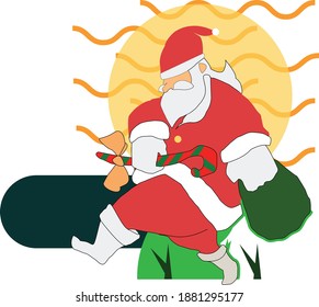 Santa Flat design vector graphic illustration 
