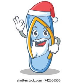 Santa flip flops character cartoon