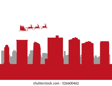 santa flying city of Fort Worth
