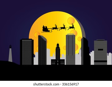 santa flying city miami