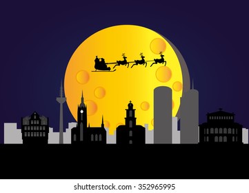 santa flying frankfurt