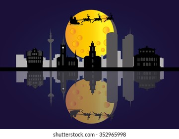 santa flying frankfurt