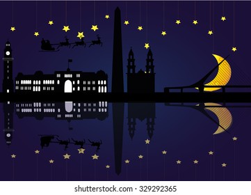 santa flying through the sky Argentina Buenos Aires