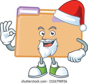 Santa folder data isolated on white background