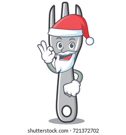 Santa fork character cartoon style