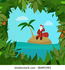 Santa found myself on a small uninhabited tropical island and he is not happy