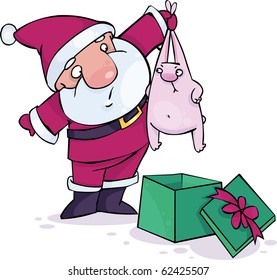 Santa found in the present evil pink bunny