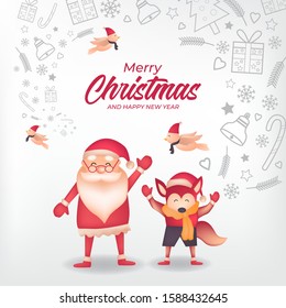 santa and fox character template