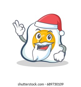 Santa fried egg character cartoon