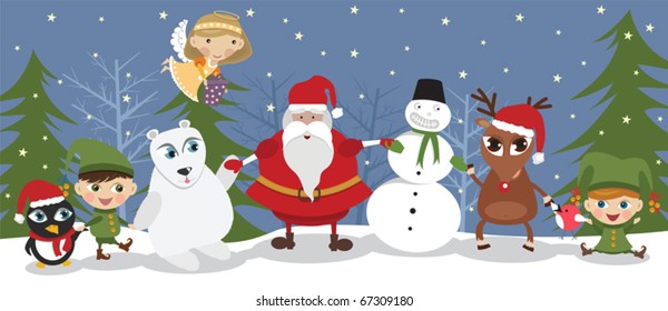 Santa and friends