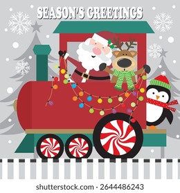 Santa and Friends on a Christmas Train