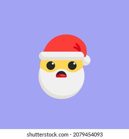 Santa Frowning Face with Open Mouth flat icon, vector sign, colorful pictogram. Symbol, logo illustration. Flat style design