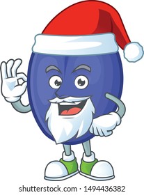 Santa fruits prune character on white background