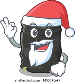 Santa garbage bag behind the character door
