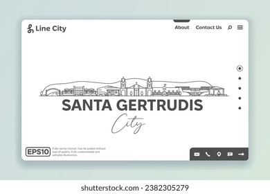 Santa Gertrudis, Mexico architecture line skyline illustration. Linear vector cityscape with famous landmarks, city sights, design icons. Landscape with editable strokes.