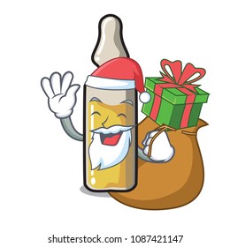 Santa with gift ampoule mascot cartoon style