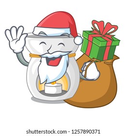 Santa with gift aroma therapy lamp with flower cartoon