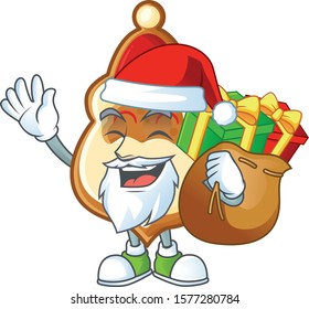 Santa with gift bag christmas hat cookies Cartoon character design