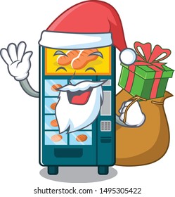 Santa with gift bakery vending machine cartoon