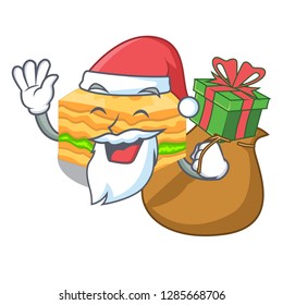 Santa with gift baklava is isolated the with mascot