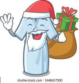 Santa with gift bathrobe isolated with in the cartoon