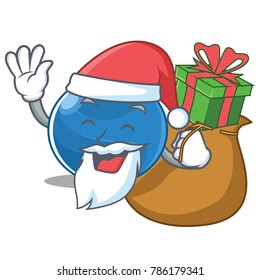 Santa with gift blueberry character cartoon style