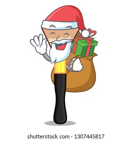Santa with gift blusher in the shape of mascot