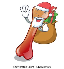 Santa with gift bone jelly candy mascot cartoon