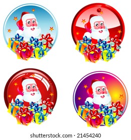 pegatinas de cajas de regalo y de Papá Noel
