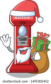 Santa with gift boxing game machine cartoon shape