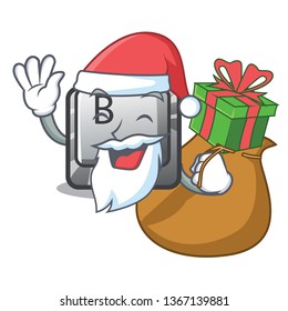 Santa with gift button B in the character shape