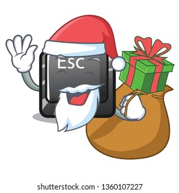 Santa with gift button esc isolated in the character