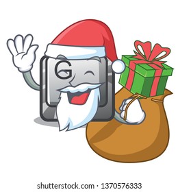 Santa with gift button G installed on mascot computer