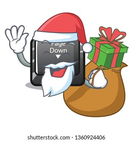 Santa with gift button page down installed on cartoon