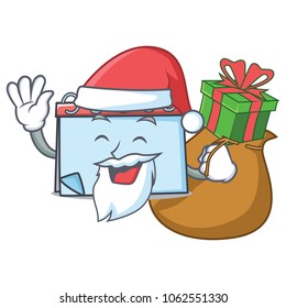 Santa with gift calendar mascot cartoon style