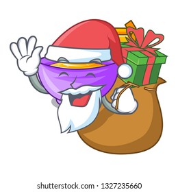 Santa with gift cereal box isolated with the cartoons
