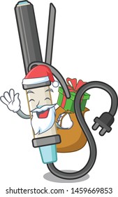Santa with gift curling iron above dressing table character