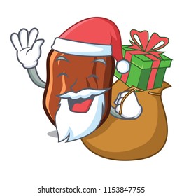 Santa with gift dates fruit mascot cartoon