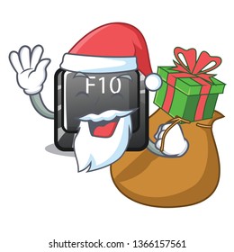 Santa with gift f10 button installed on cartoon computer