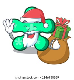 Santa with gift free form mascot cartoon