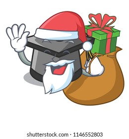 Santa with gift graduation hat mascot cartoon