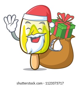 Santa with gift lemon ice cream mascot cartoon