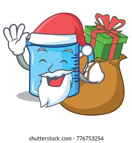 Santa with gift measuring cup character cartoon