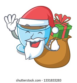Santa with gift milk tea isolated with the mascot