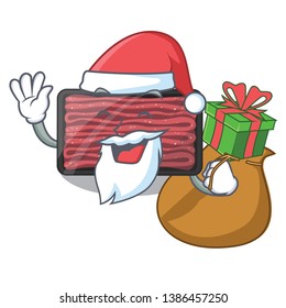 Santa with gift minced meat in the cartoon shape