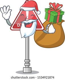 Santa with gift miniature danger in shape of mascot