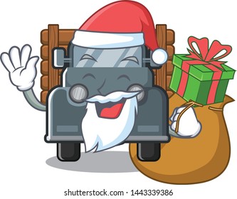 Santa with gift miniature old truck in character chair